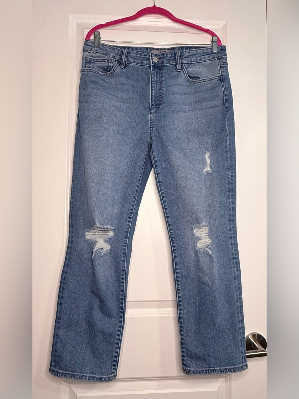 Joe's Jeans | Distressed Faded Blue Denim Stretch Ankle Straight | Women’s 30